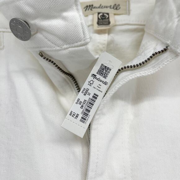 Madewell The Curvy Emmett Wide Leg Jean Tile White: Welt Pocket Edition 32 NEW - Picture 9 of 11